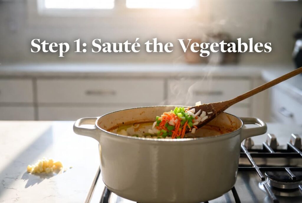 Step 1 Sauté the Vegetables