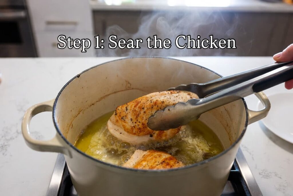 Step 1 Sear the Chicken