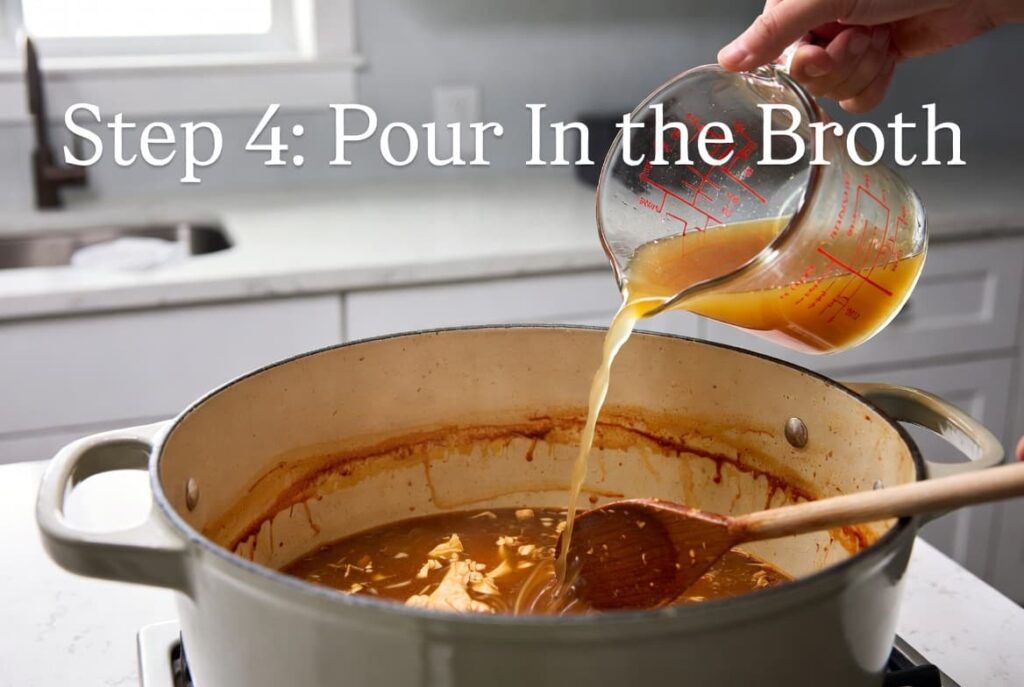 Step 4 Pour in the Broth