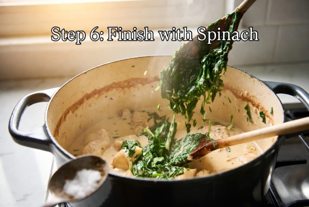 Step 6 Finish with Spinach